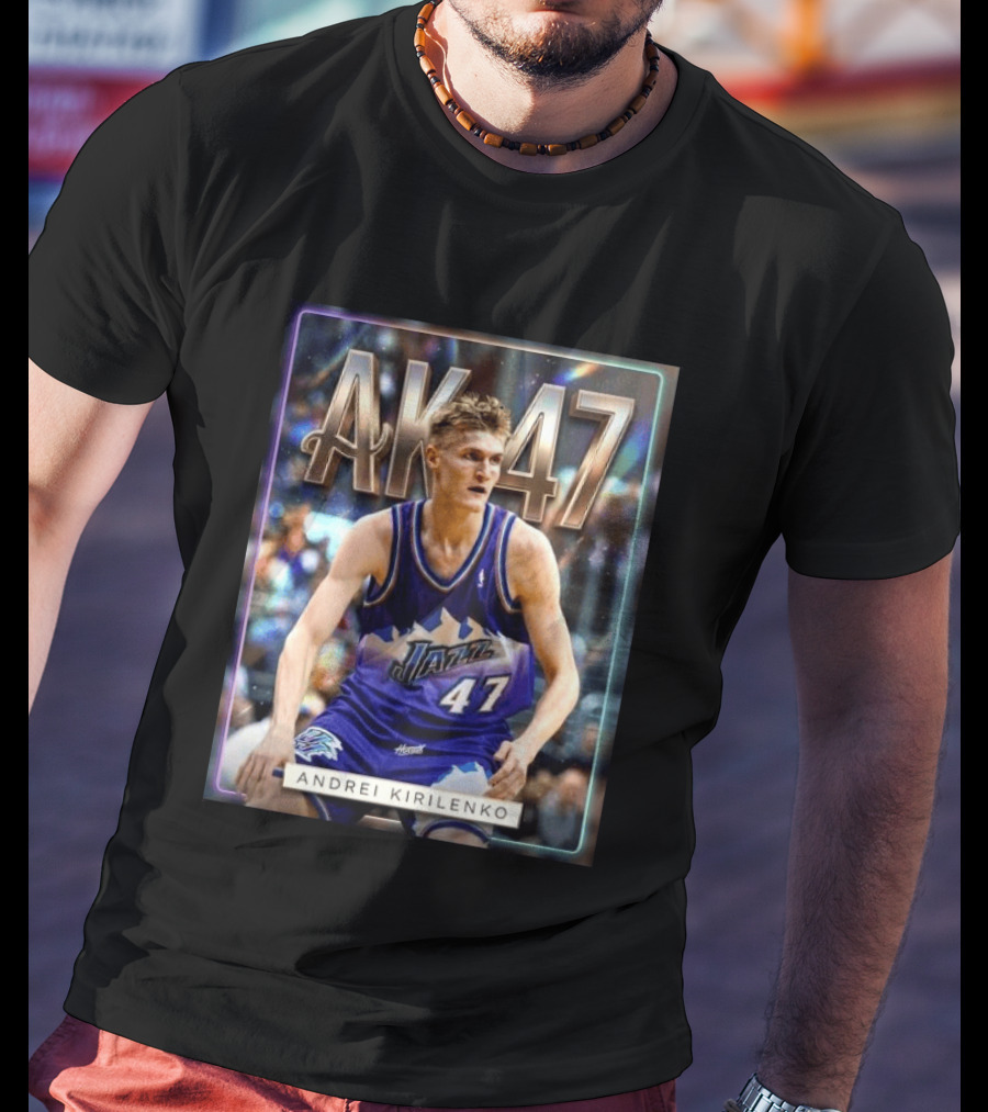 AK 47 Andrei Kirilenko Utah Jazz NBA Basketball Legends T-Shirt