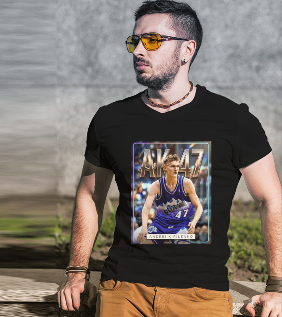 AK 47 Andrei Kirilenko Utah Jazz NBA Basketball Legends T-Shirt