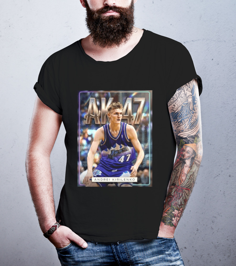 AK 47 Andrei Kirilenko Utah Jazz NBA Basketball Legends T-Shirt