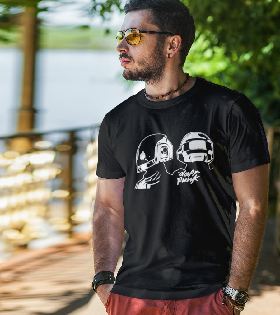 Daft Punk Helmet Duo Electronic Music Guy Manuel De Homem Christo T-Shirt
