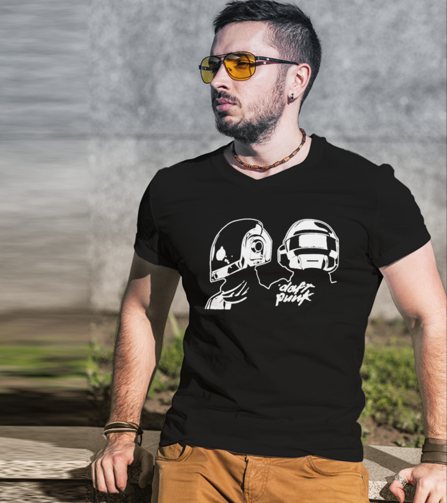 Daft Punk Helmet Duo Electronic Music Guy Manuel De Homem Christo T-Shirt