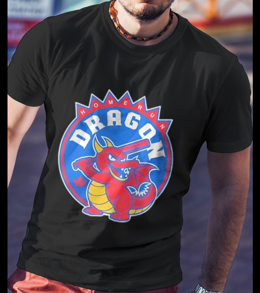 Homerun Dragon Toronto Blue Jays Batter With Red Bat And Maple Leaf T-Shirt