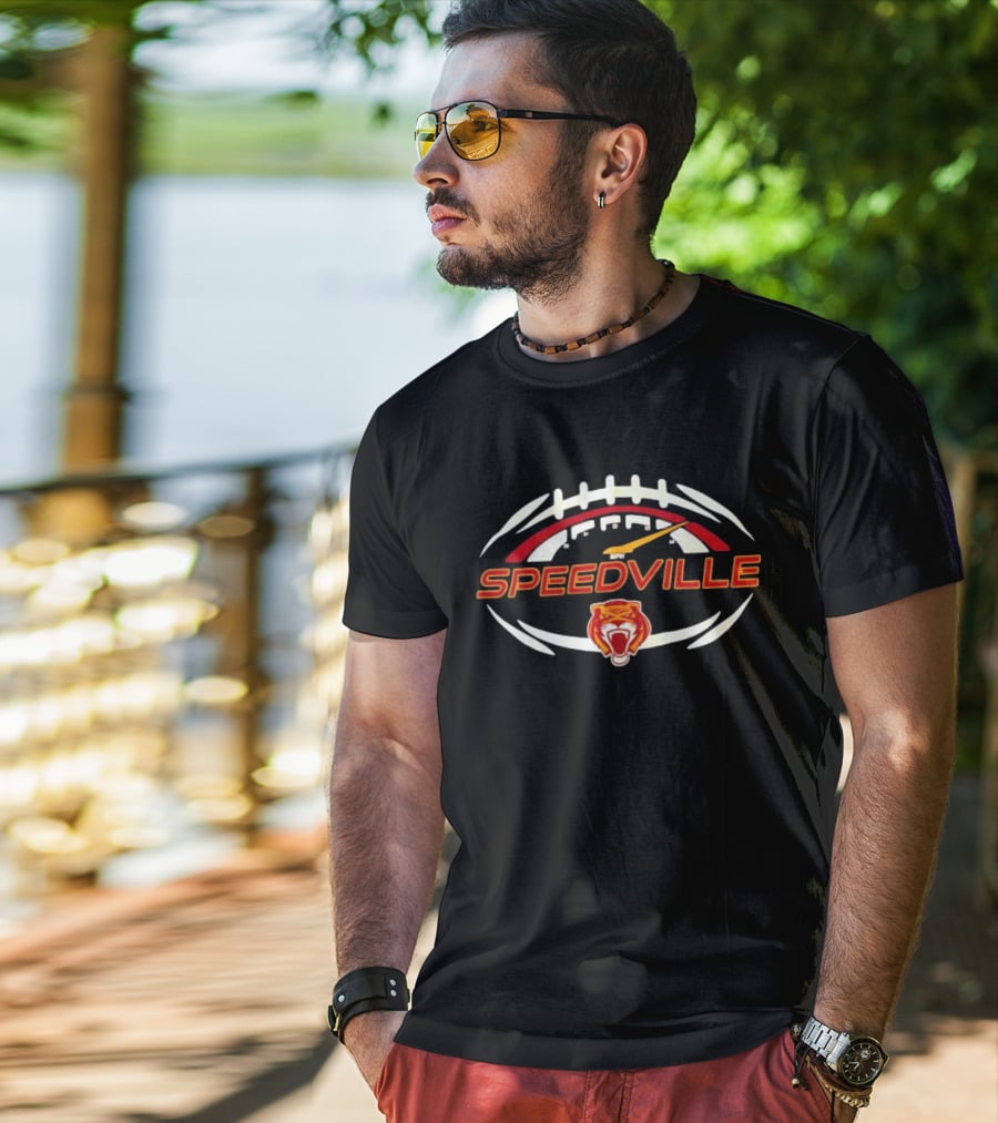 Speedville Tiger Speedometer Football Performance Training Icon Sports T-Shirt