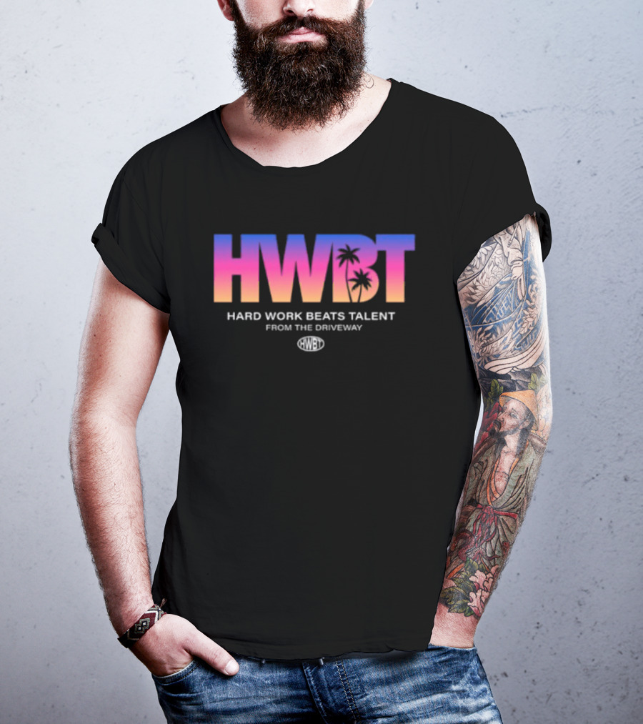 Hwbt Store Miami Sunset Hard Work Beats Talent Oversized T-Shirt
