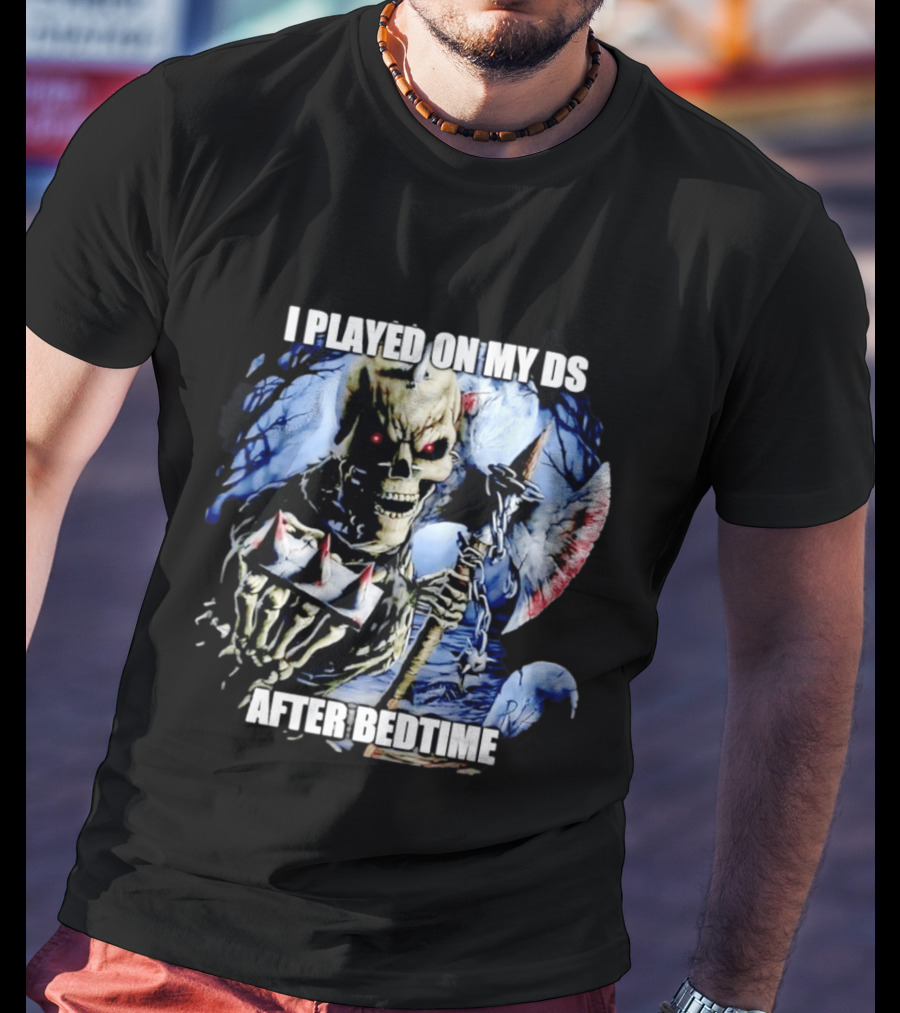 I Played On My DS After Bedtime Skeleton Gaming Humor T-Shirt