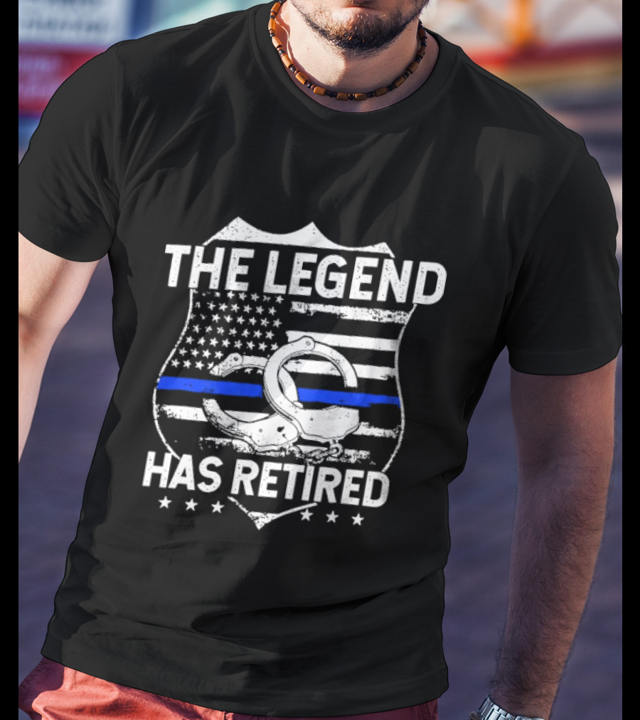The Legend Has Retired Thin Blue Line Police T-Shirt