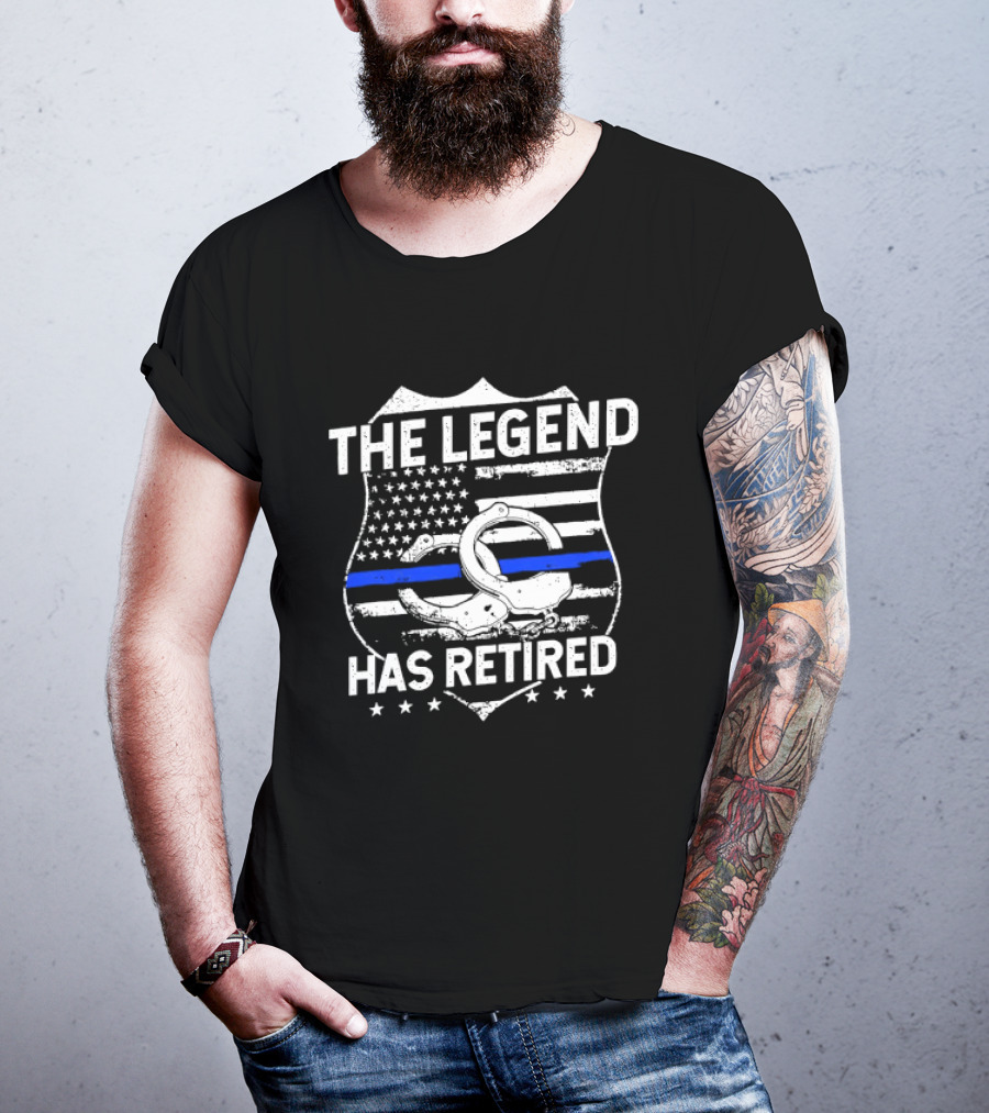 The Legend Has Retired Thin Blue Line Police T-Shirt