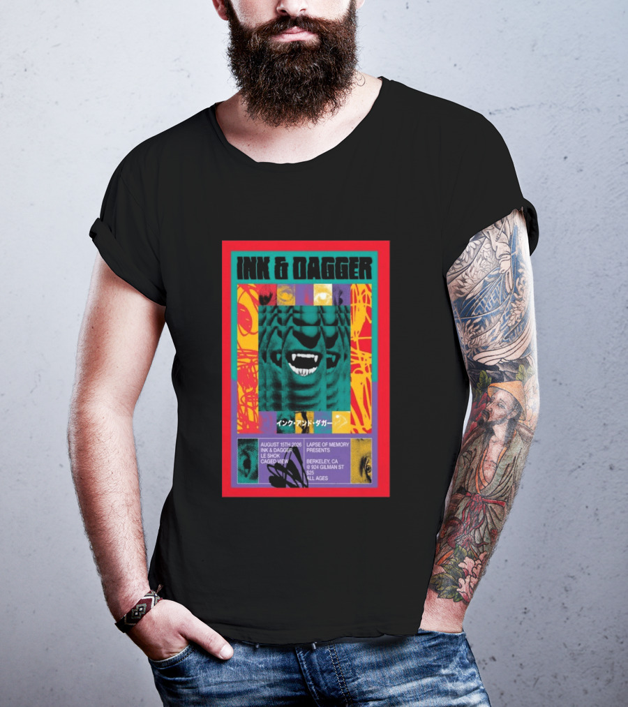 Ink & Dagger Live At 924 Gilman Street Berkeley August 15th 2026 Lapse Of Memory Presents T-Shirt