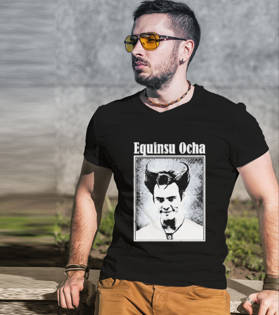 Jim Carrey Equinsu Ocha Ace Ventura Distressed Vintage Look T-Shirt