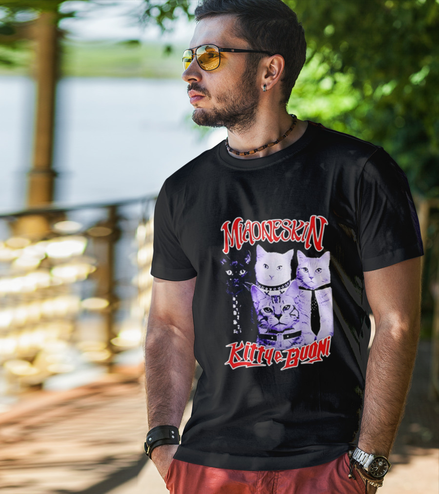Miaoneskin Kitty E Buoni Maneskin Cats Band T-Shirt