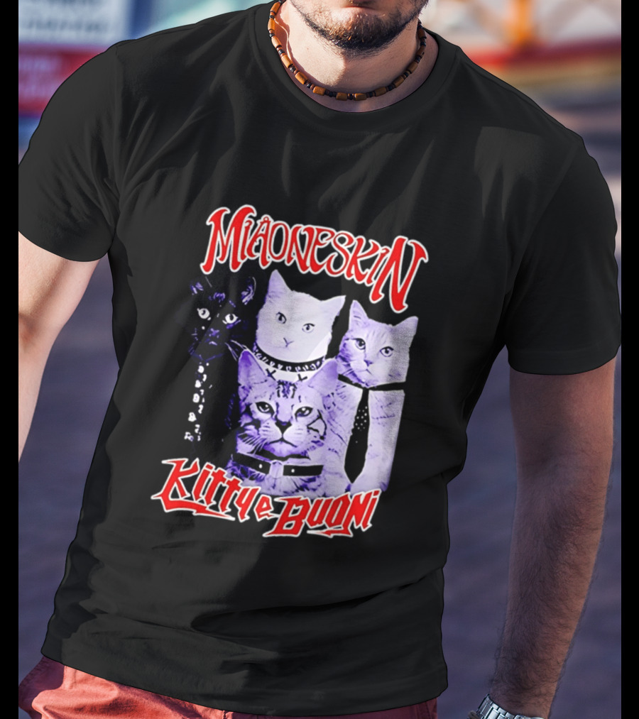 Miaoneskin Kitty E Buoni Maneskin Cats Band T-Shirt