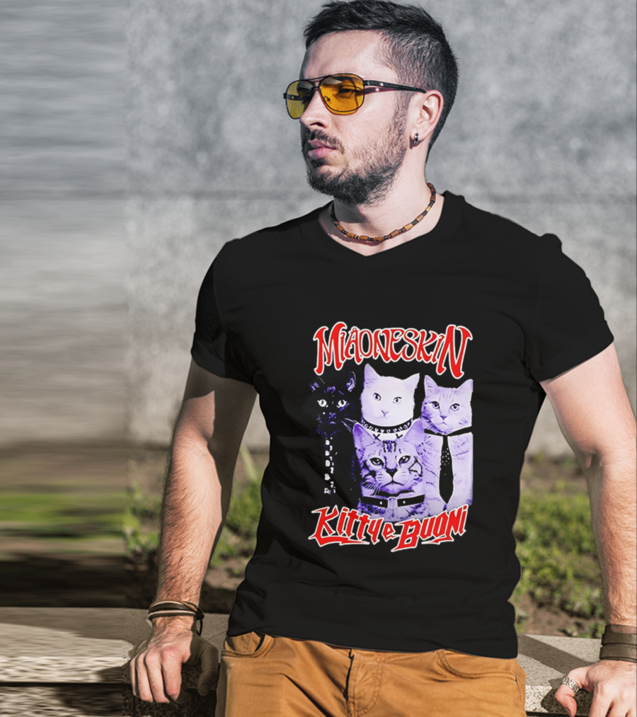 Miaoneskin Kitty E Buoni Maneskin Cats Band T-Shirt