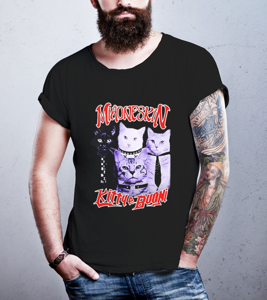 Miaoneskin Kitty E Buoni Maneskin Cats Band T-Shirt