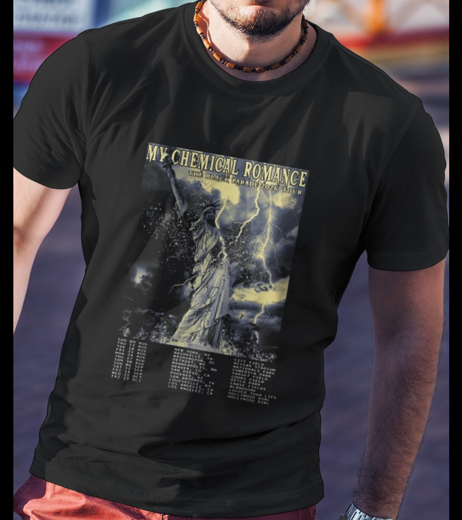 My Chemical Romance The Black Parade 2026 Tour Statue Of Liberty Concert Dates T-Shirt