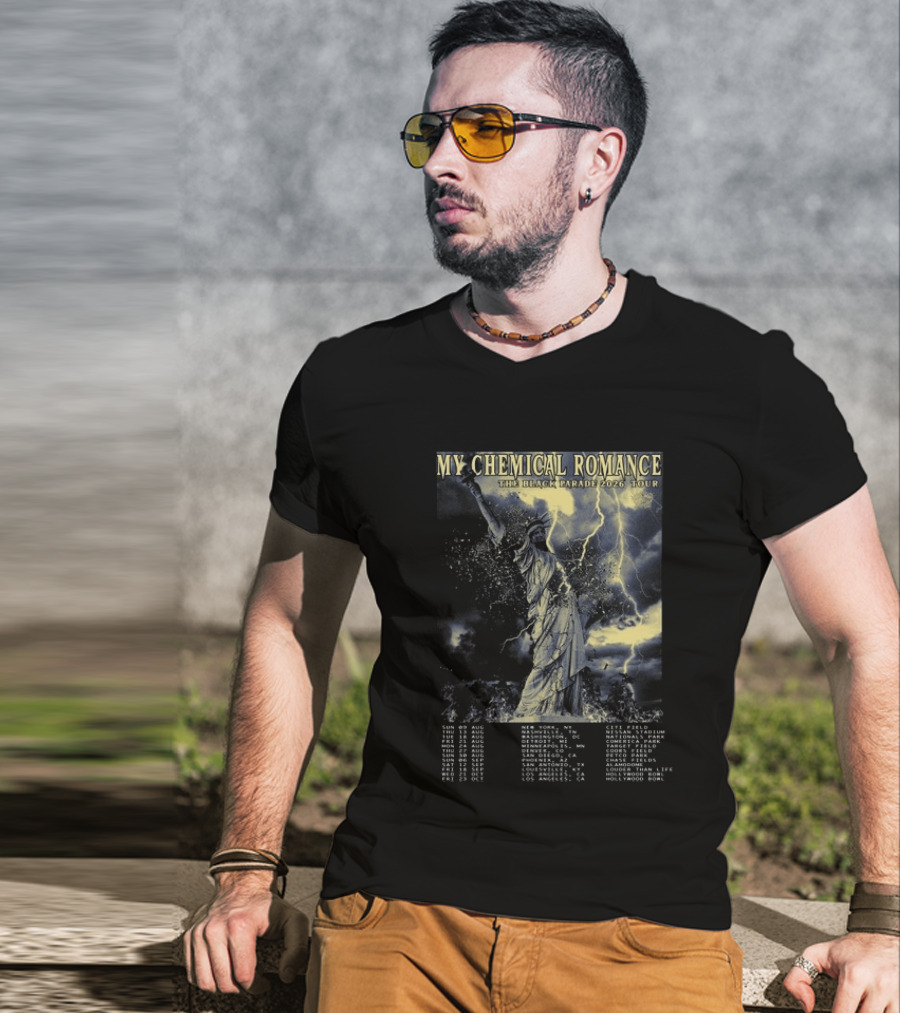 My Chemical Romance The Black Parade 2026 Tour Statue Of Liberty Concert Dates T-Shirt