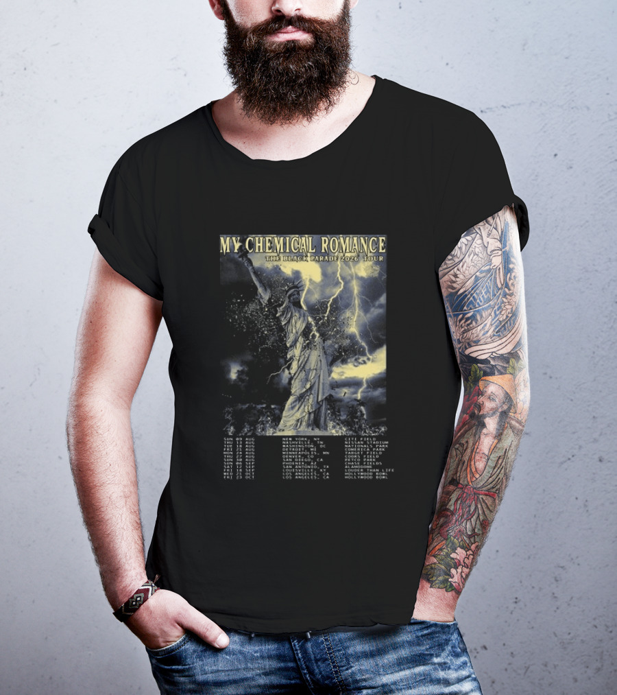 My Chemical Romance The Black Parade 2026 Tour Statue Of Liberty Concert Dates T-Shirt
