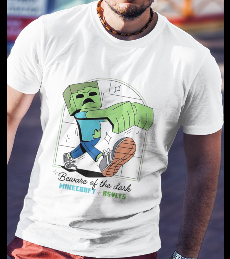 Beware Of The Dark Zombie Minecraft RSVLTS Gaming T-Shirt