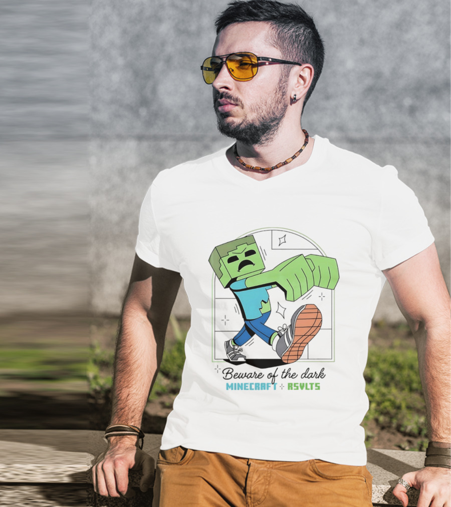 Beware Of The Dark Zombie Minecraft RSVLTS Gaming T-Shirt