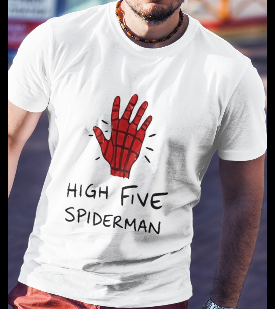 High Five Spiderman Marvel Superhero Comic Book T-Shirt