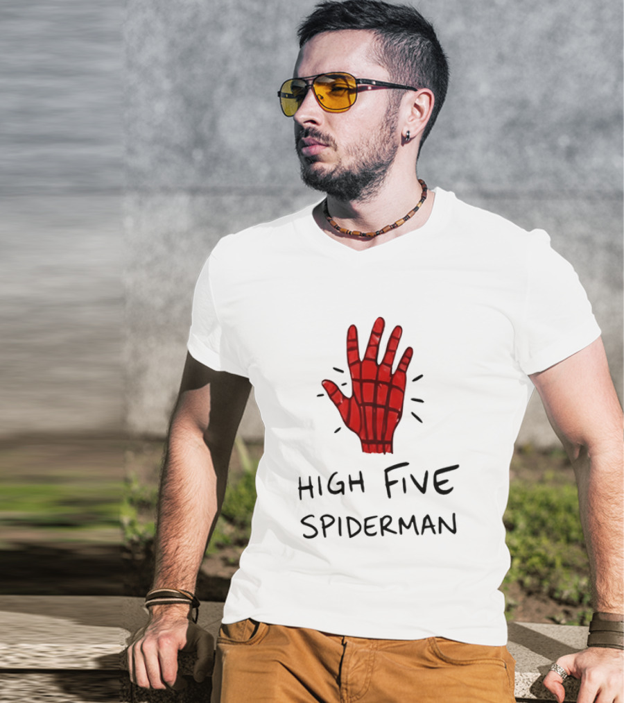 High Five Spiderman Marvel Superhero Comic Book T-Shirt
