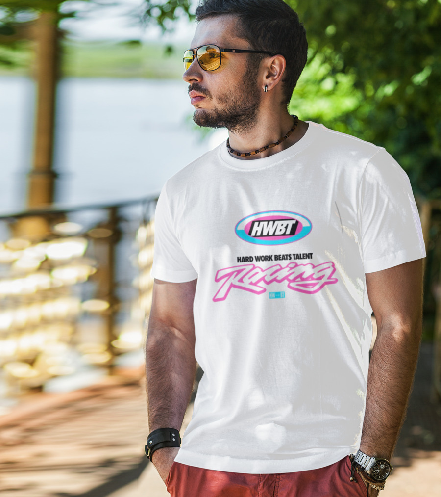 HWBT Miami Racing Oversized Hard Work Beats Talent T-Shirt