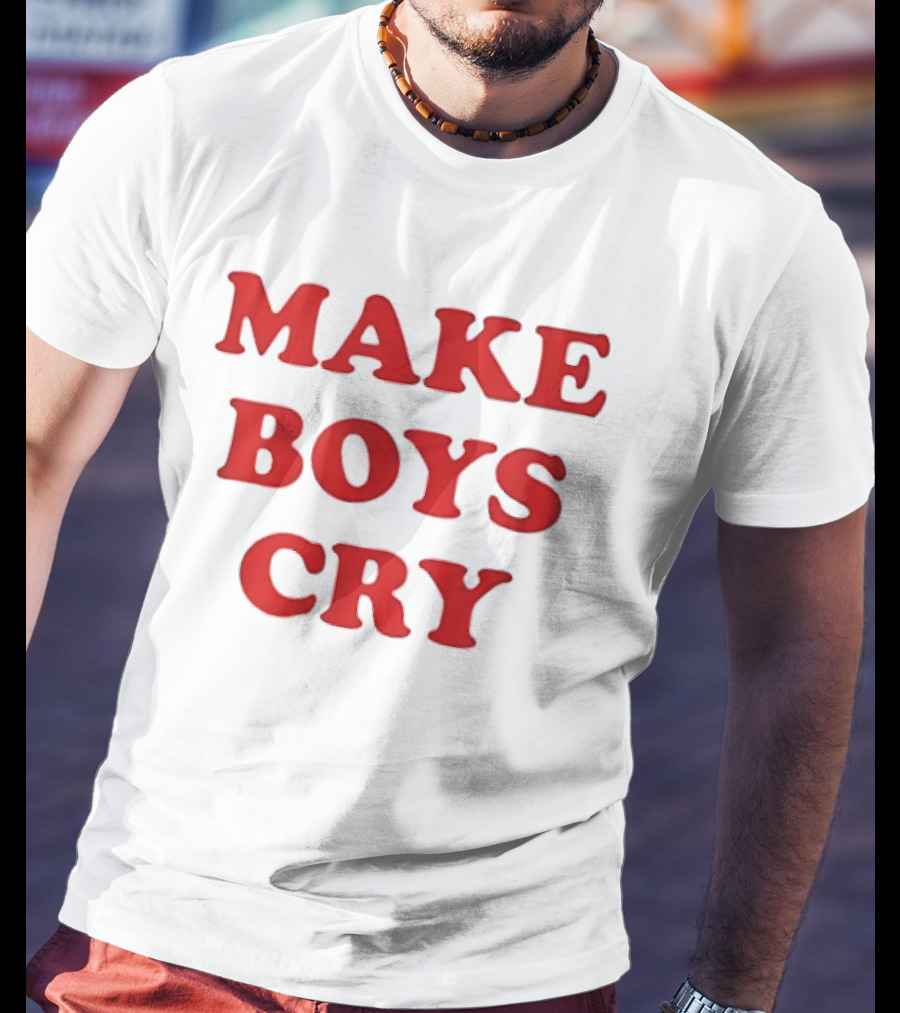 Make Boys Cry Aesthetic Y2K Trendy Red T-Shirt