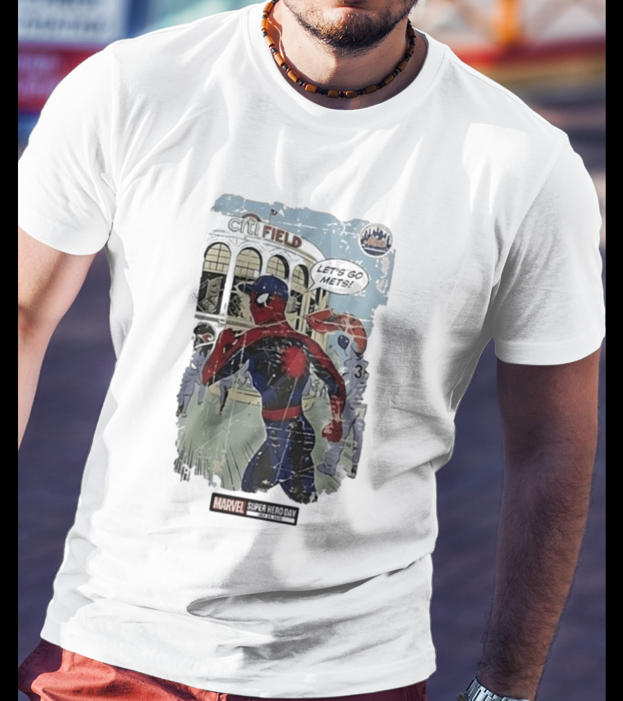 Citi Field Marvel Super Hero Day Spiderman Let's Go Mets 2026 T-Shirt