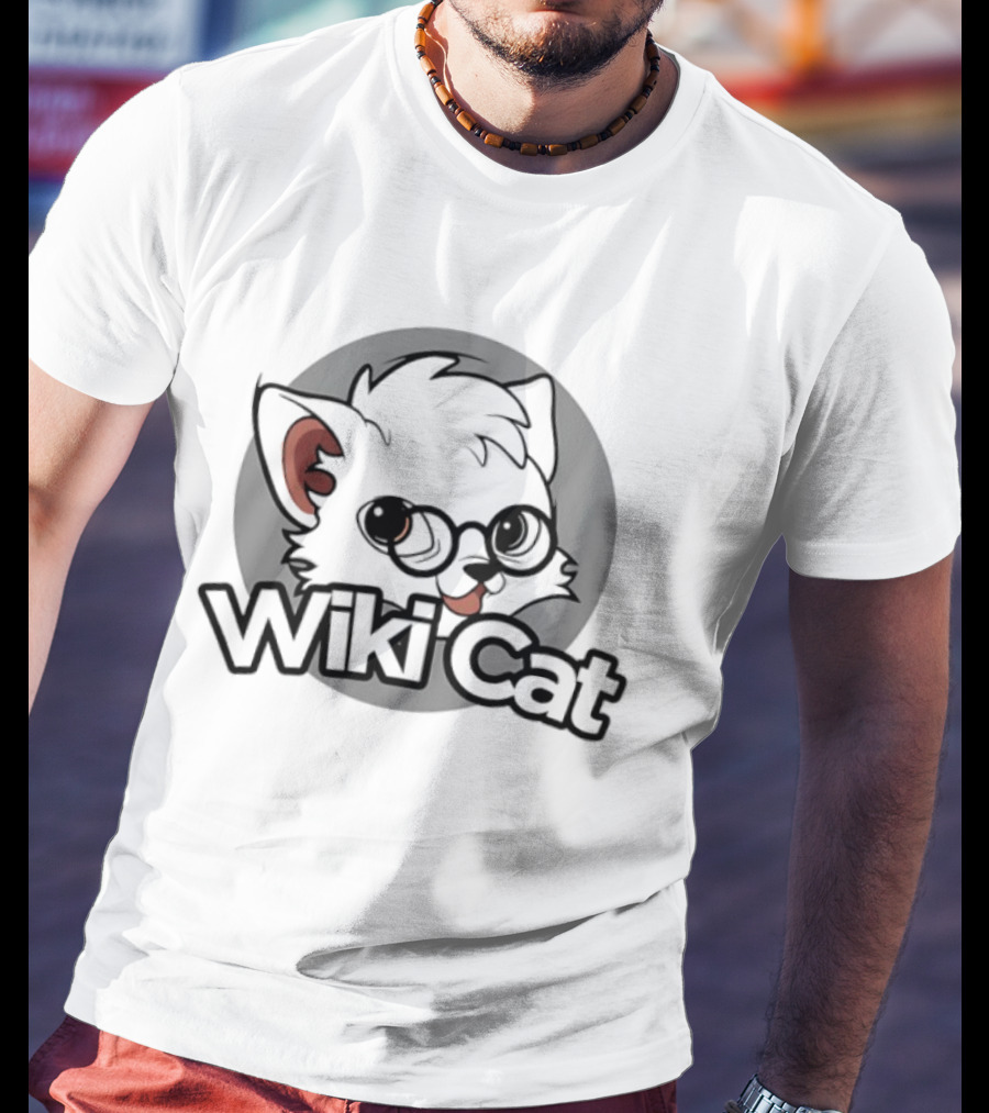 Wiki Cat Feline Character With Glasses T-Shirt