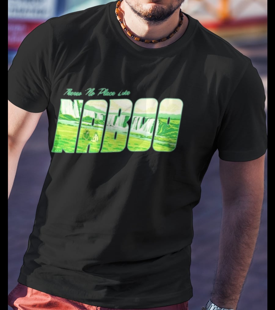 Anakin Skywalker Padme Amidala Star Wars There Is No Place Like Naboo Scenic Waterfalls T-Shirt
