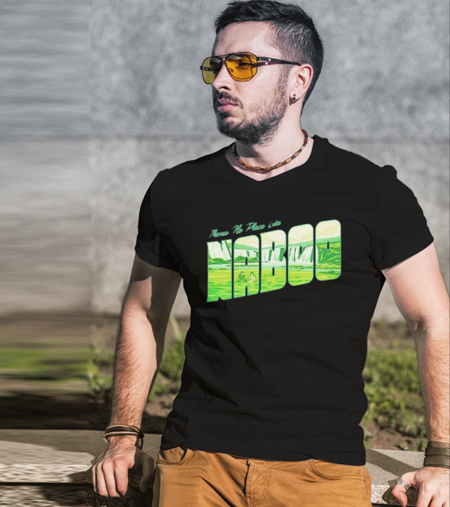 Anakin Skywalker Padme Amidala Star Wars There Is No Place Like Naboo Scenic Waterfalls T-Shirt