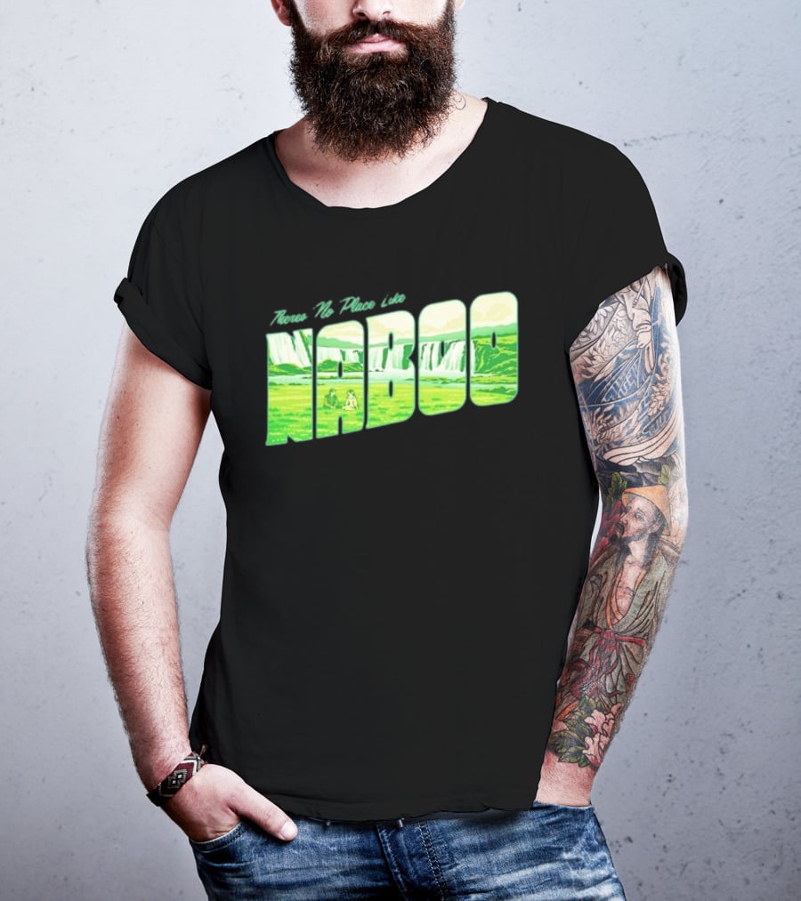 Anakin Skywalker Padme Amidala Star Wars There Is No Place Like Naboo Scenic Waterfalls T-Shirt