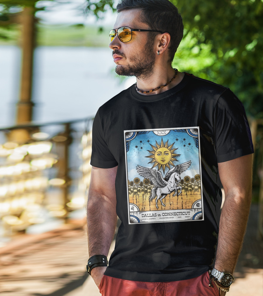 Dallas Vs Connecticut August 2 6pm CT College Park Center ESPN Disney Sunflower Pegasus Sun T-Shirt