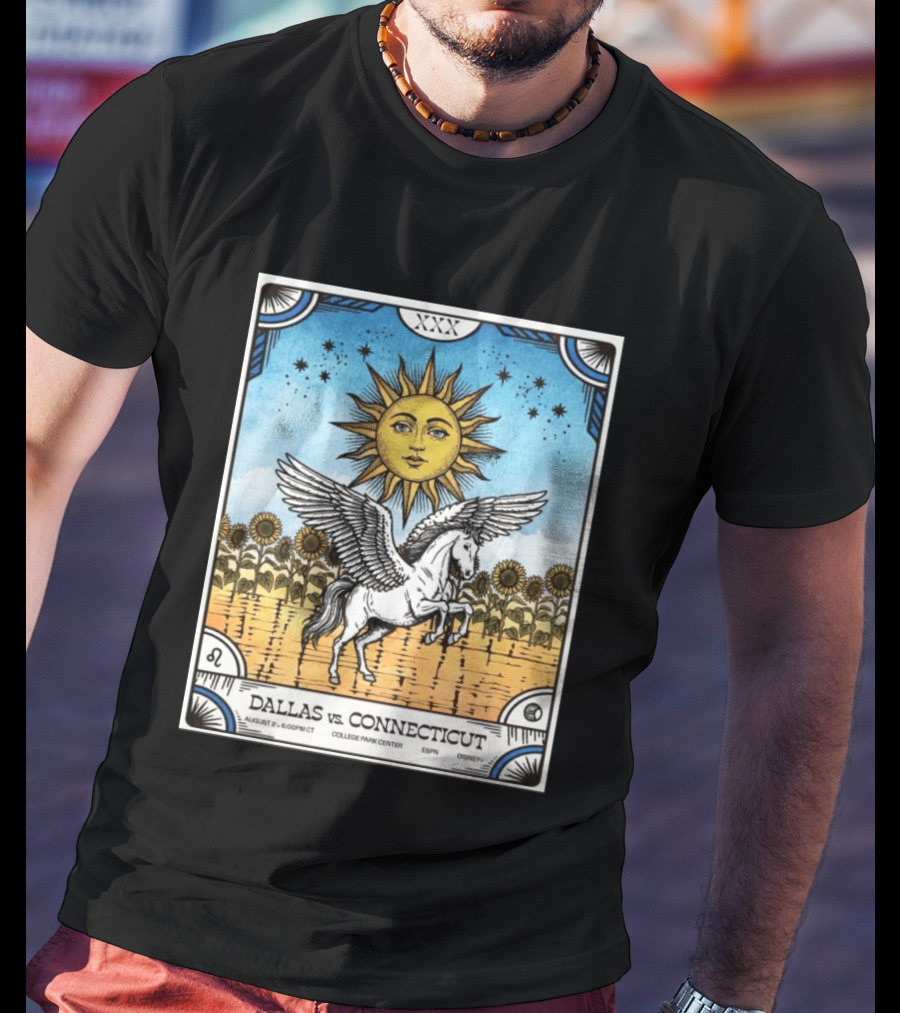 Dallas Vs Connecticut August 2 6pm CT College Park Center ESPN Disney Sunflower Pegasus Sun T-Shirt
