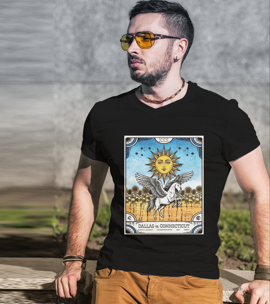 Dallas Vs Connecticut August 2 6pm CT College Park Center ESPN Disney Sunflower Pegasus Sun T-Shirt