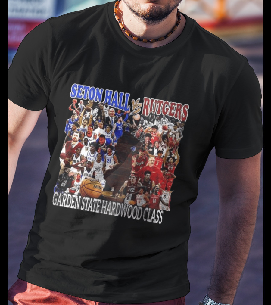 Seton Hall Vs Rutgers Garden State Hardwood Classic Basketball Showdown T-Shirt