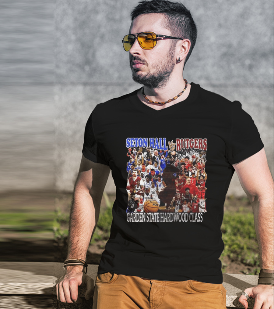 Seton Hall Vs Rutgers Garden State Hardwood Classic Basketball Showdown T-Shirt