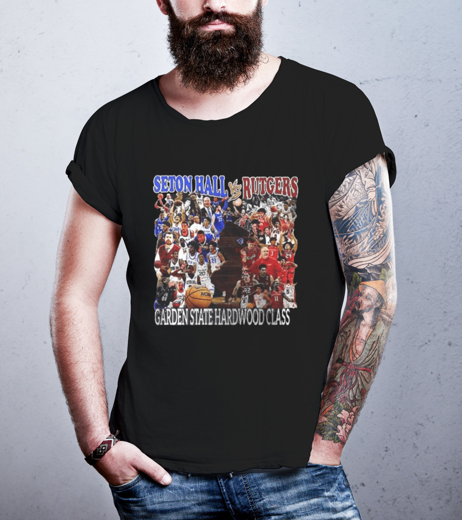 Seton Hall Vs Rutgers Garden State Hardwood Classic Basketball Showdown T-Shirt