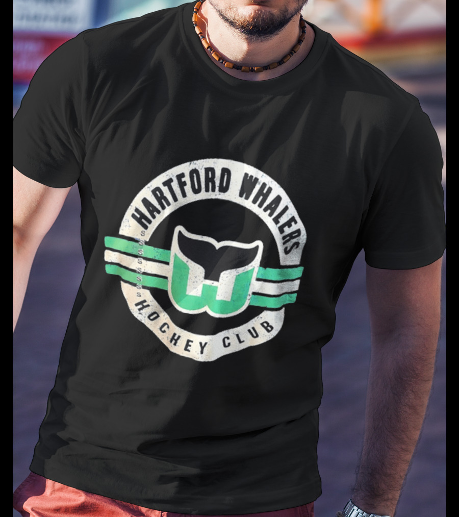 Hartford Whalers Distressed Vintage Hockey Club T-Shirt