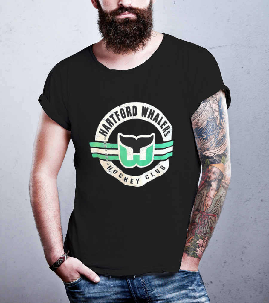 Hartford Whalers Distressed Vintage Hockey Club T-Shirt