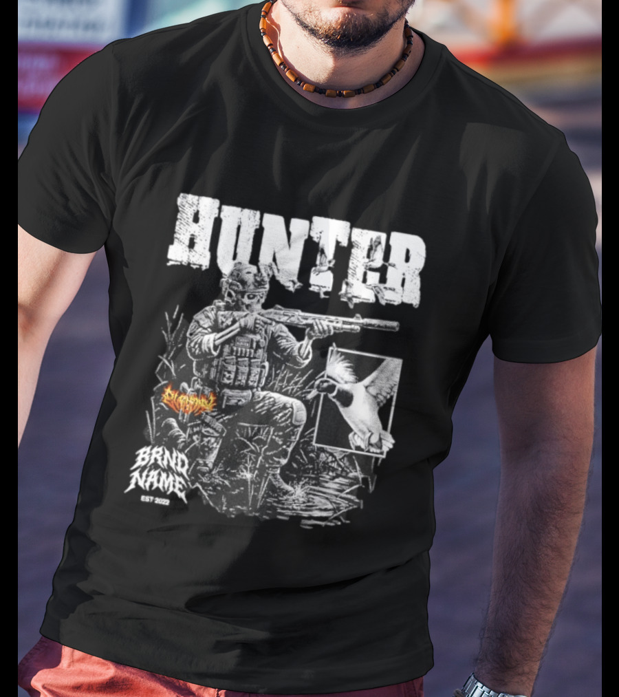 Skeleton Tactical Soldier Duck Hunting Hunter EST 2022 T-Shirt