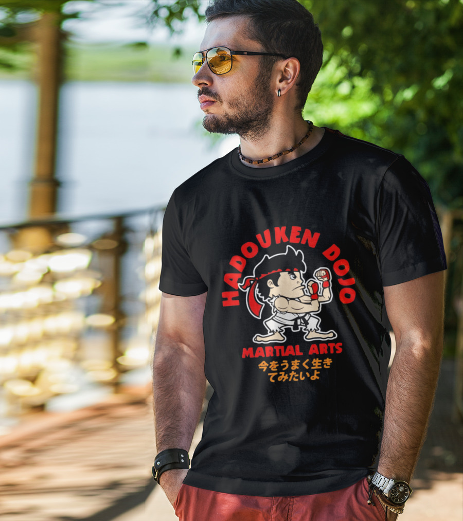 Hadouken Dojo Martial Arts Ryu Character Gaming Japanese T-Shirt