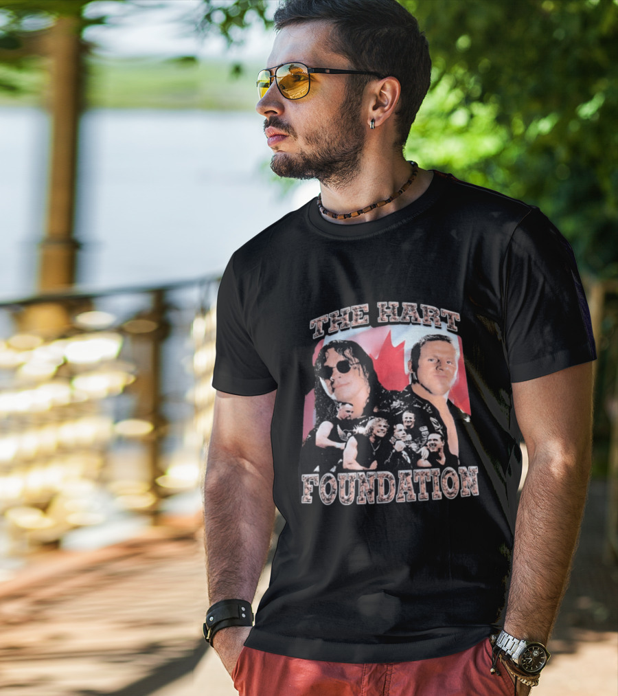 The Hart Foundation 1997 Wrestling Team Canada Flag T-Shirt