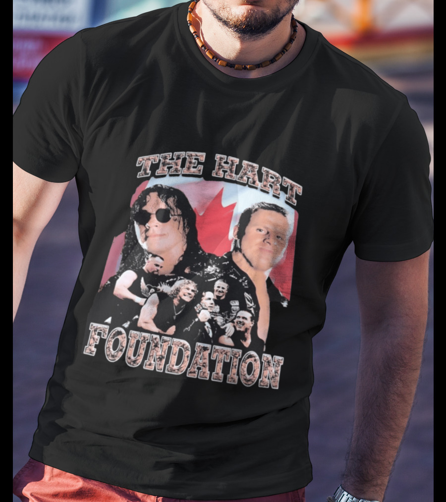 The Hart Foundation 1997 Wrestling Team Canada Flag T-Shirt