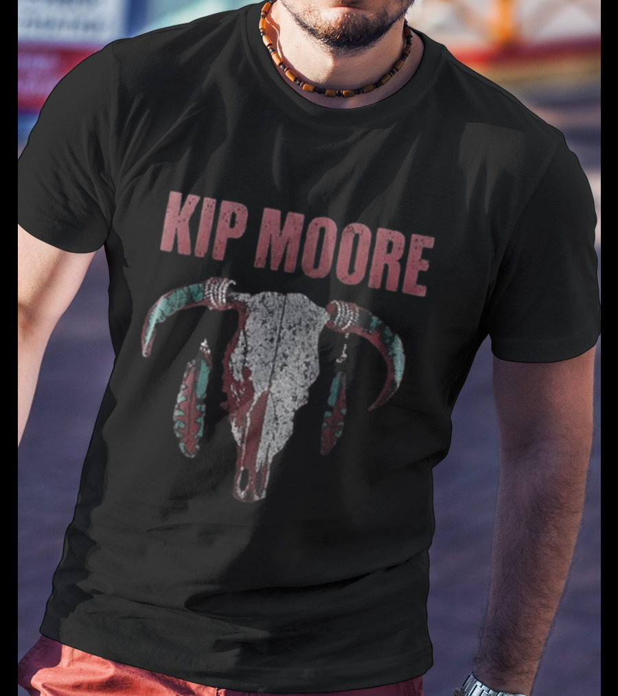 Kip Moore Rustic Bull Skull Tour Merch T-Shirt