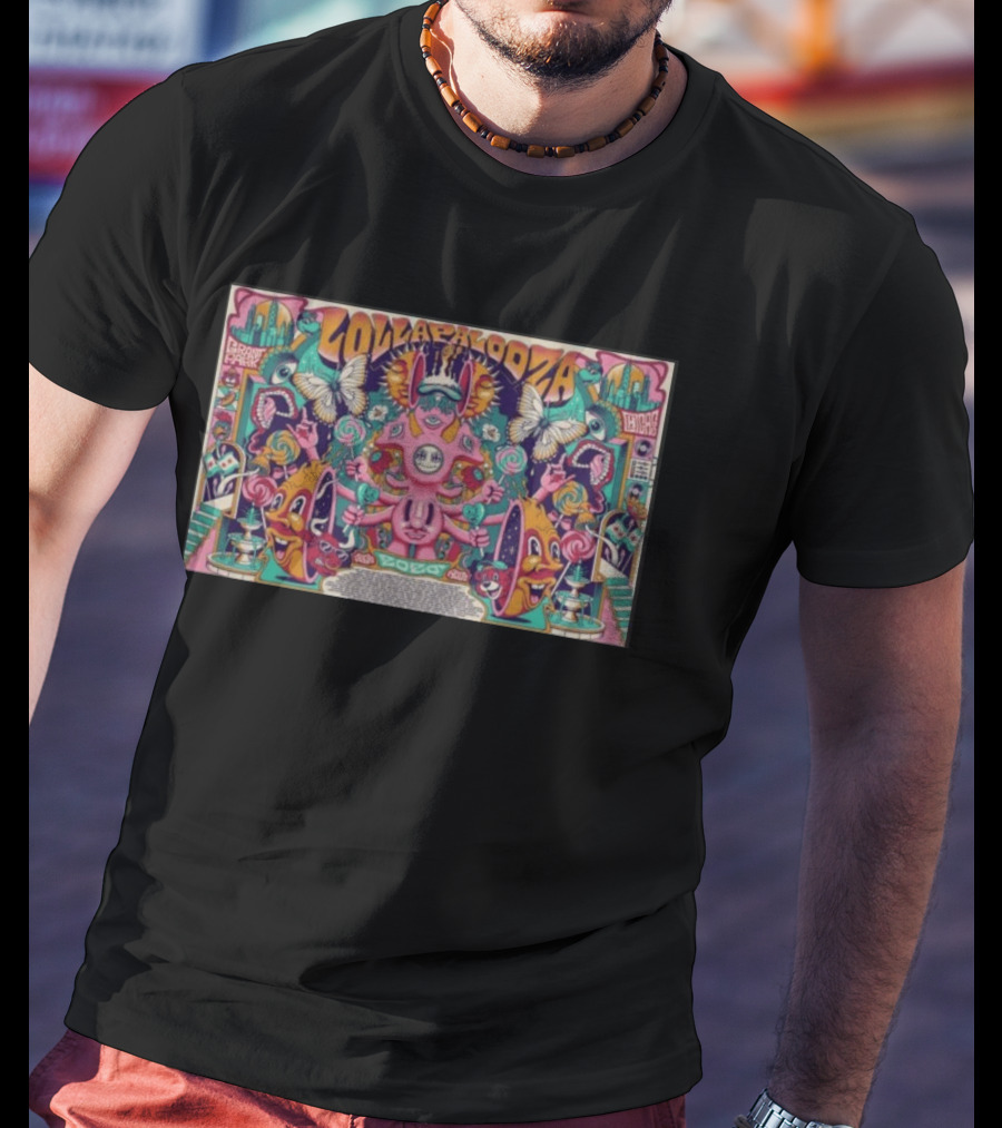 Lollapalooza Grant Park Chicago 08.02.2026 Butterflies Psychedelic T-Shirt