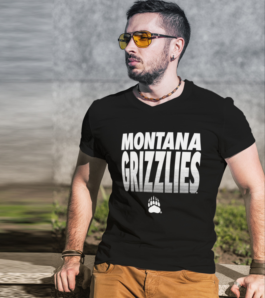 Montana Grizzlies NCAA College Sports Griz Bear Paw T-Shirt