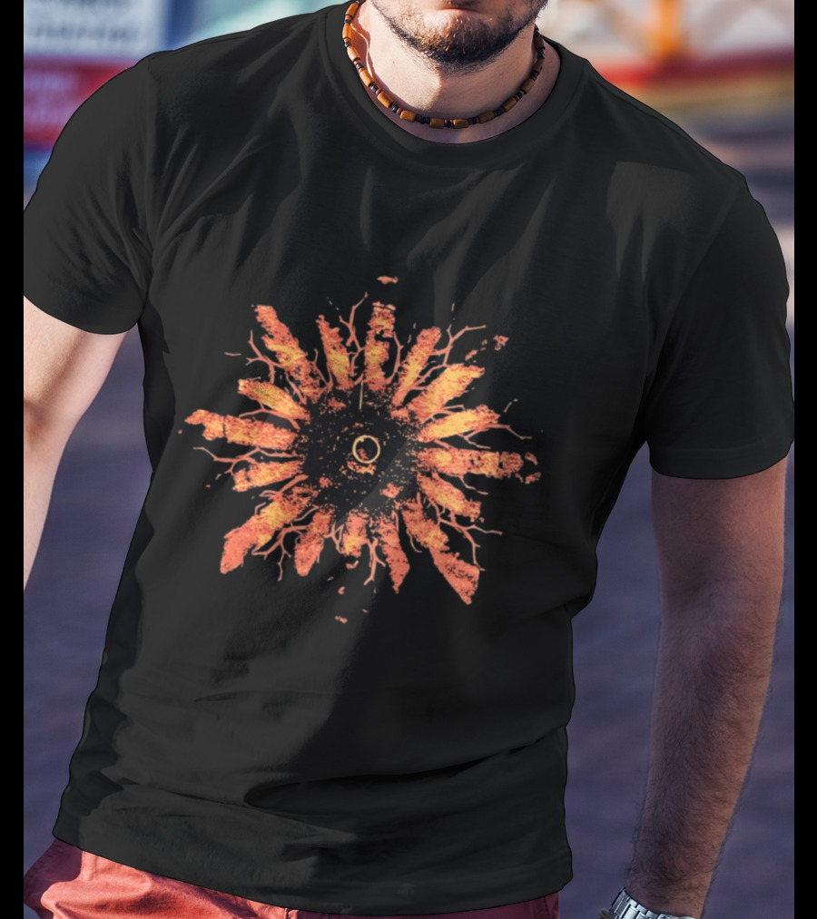 Orange Sun Root Nature Burst Roots Radiating Energy T-Shirt