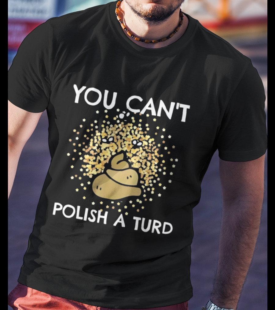 You Can't Polish A Turd Funny Poop Idiom With Glitter Effect T-Shirt