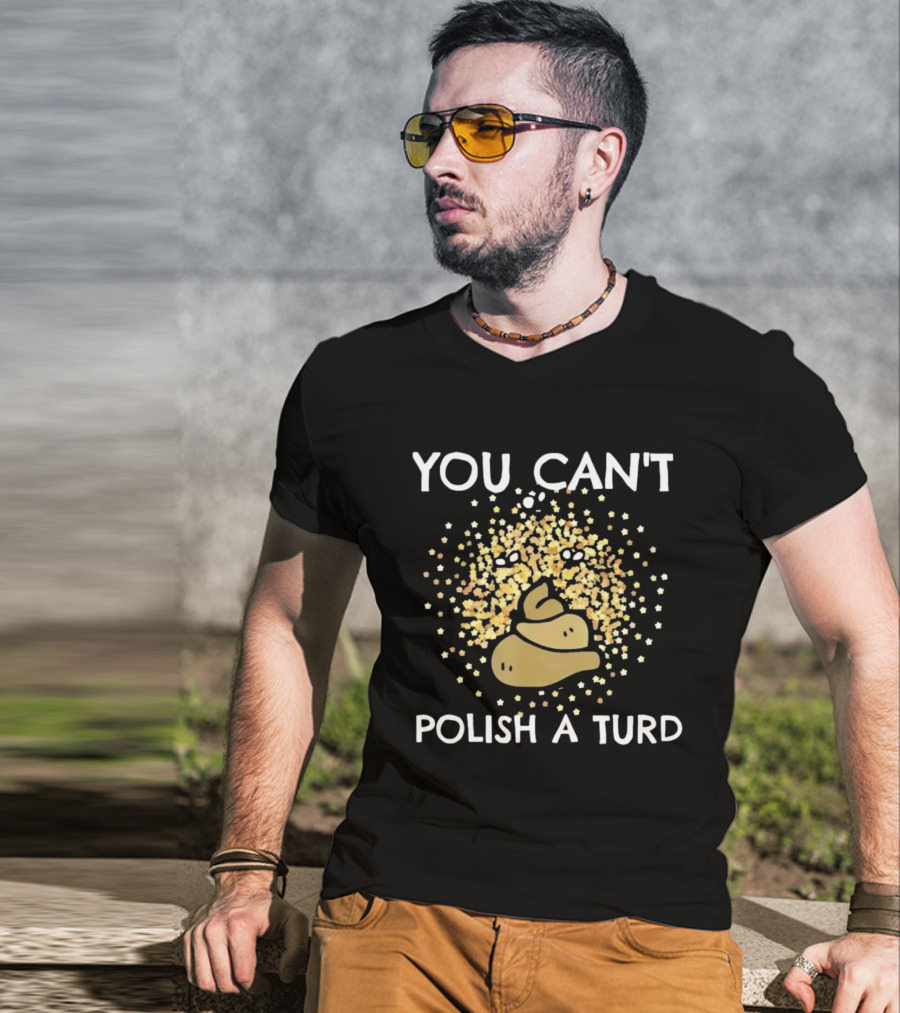 You Can't Polish A Turd Funny Poop Idiom With Glitter Effect T-Shirt