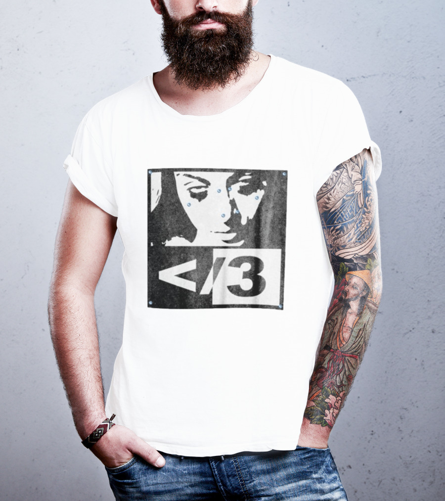Destroy Lonely Store Piercing Face Black White <3 T-Shirt